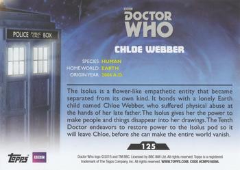 2015 Topps Doctor Who #125 Chloe Webber Back