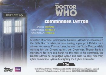 2015 Topps Doctor Who #126 Commander Lytton Back