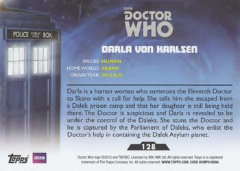 2015 Topps Doctor Who #128 Darla Von Karlsen Back