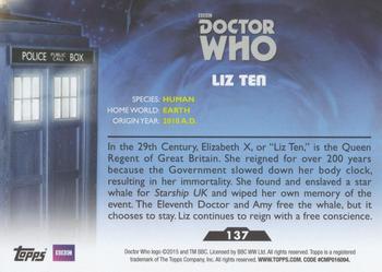 2015 Topps Doctor Who #137 Liz Ten Back