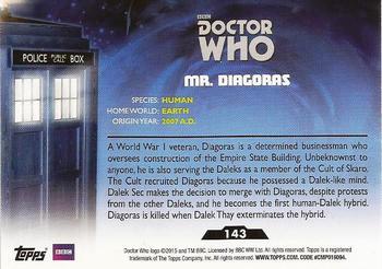 2015 Topps Doctor Who #143 Mr. Diagoras Back