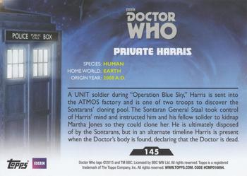 2015 Topps Doctor Who #145 Private Harris Back