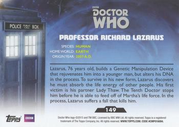 2015 Topps Doctor Who #149 Professor Richard Lazarus Back
