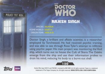 2015 Topps Doctor Who #150 Rajesh Singh Back