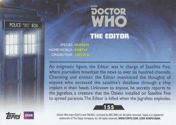 2015 Topps Doctor Who #155 The Editor Back