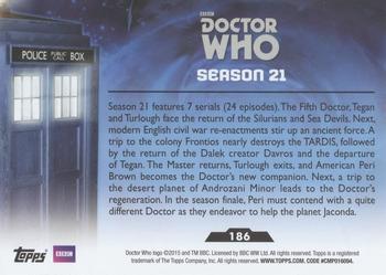2015 Topps Doctor Who #186 Season 21 Back