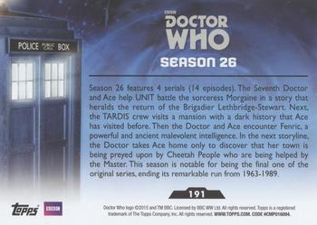 2015 Topps Doctor Who #191 Season 26 Back