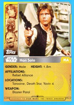 2015 Topps Star Wars Journey to the Force Awakens (UK version) - Limited Edition #MA Han Solo Back