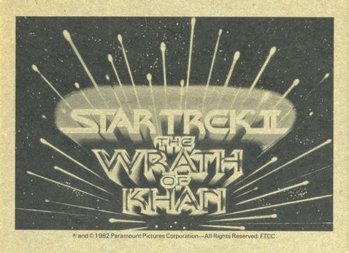 1982 FTCC Star Trek II: The Wrath of Khan #14 Kirk aiming phaser Back