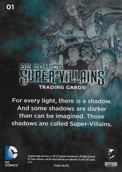 2015 Cryptozoic DC Comics Super-Villains #1 Title Card Back