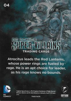 2015 Cryptozoic DC Comics Super-Villains #4 Atrocitus Back