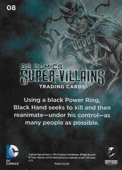 2015 Cryptozoic DC Comics Super-Villains #8 Black Hand Back