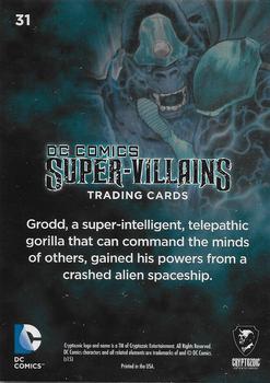 2015 Cryptozoic DC Comics Super-Villains #31 Gorilla Grodd Back