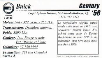 2000 VAQ Voitures Anciennes du Québec #3 Buick Century 1956 Back