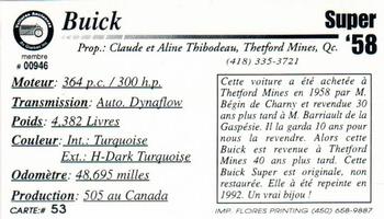 2000 VAQ Voitures Anciennes du Québec #53 Buick Super 1958 Back