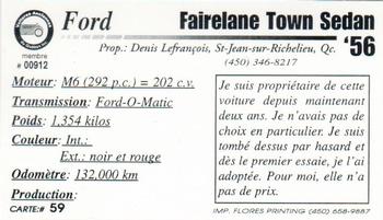 2000 VAQ Voitures Anciennes du Québec #59 Ford Fairlane Town Sedan 1956 Back