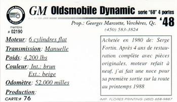 2000 VAQ Voitures Anciennes du Québec #76 Oldsmobile Dynamic 1948 Back