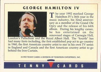 1992 Tenny Super Country Music #NNO George Hamilton IV Back