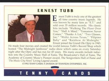 1992 Tenny Super Country Music #NNO Ernest Tubb Back