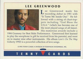 1992 Tenny Super Country Music #NNO Lee Greenwood Back