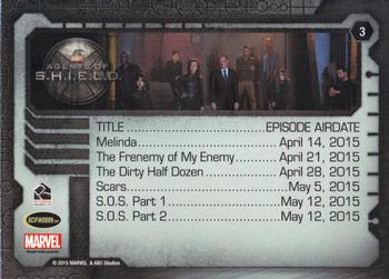 2015 Rittenhouse Marvel: Agents of S.H.I.E.L.D. Season 2 #3 Title Card Back