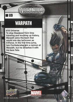 2015 Upper Deck Marvel Vibranium #89 Warpath Back