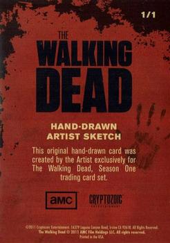 2011 Cryptozoic The Walking Dead Season 1 - Sketch #NNO Jason Walker Back