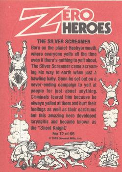 1983 Donruss Zero Heroes #12 The Silver Screamer Back
