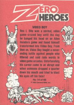 1983 Donruss Zero Heroes #14 Video Boy Back