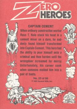 1983 Donruss Zero Heroes #23 Captain Cement Back