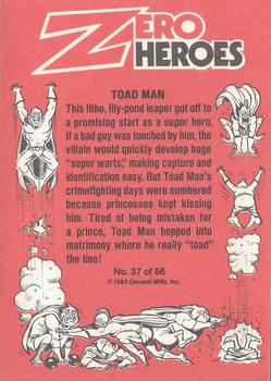 1983 Donruss Zero Heroes #37 Toad Man Back