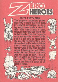 1983 Donruss Zero Heroes #57 Steel Putty Man Back
