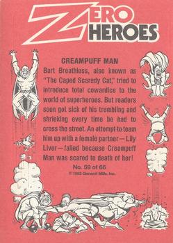1983 Donruss Zero Heroes #59 Cream-Puff Man Back