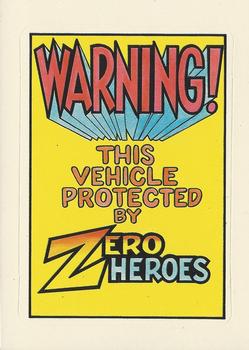 1983 Donruss Zero Heroes #NNO Warning! This Vehicle Protected by Zero Heroes Front