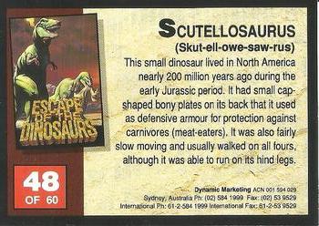 1993 Dynamic Marketing Escape of the Dinosaurs #48 Scutellosaurus Back
