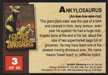 1993 Dynamic Marketing Escape of the Dinosaurs #3 Ankylosaurus Back