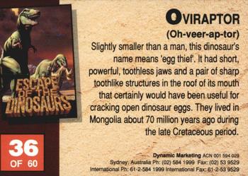 1993 Dynamic Marketing Escape of the Dinosaurs #36 Oviraptor Back