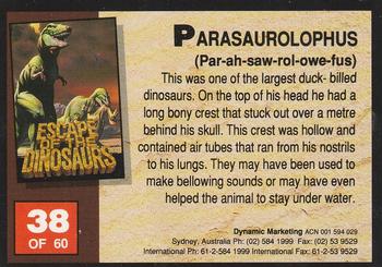 1993 Dynamic Marketing Escape of the Dinosaurs #38 Parasaurolophus Back