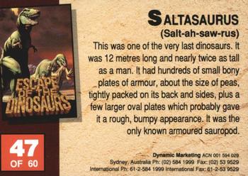 1993 Dynamic Marketing Escape of the Dinosaurs #47 Saltasaurus Back