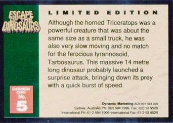 1993 Dynamic Marketing Escape of the Dinosaurs - Chromium #5 The End of Triceratops Back