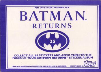 1992 Topps Batman Returns Stickers #25 Catwoman And Batman Back