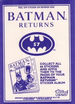 1992 Topps Batman Returns Stickers #57 Penguin Sneaking Up On Batman Back