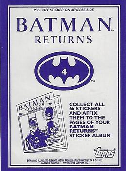 1992 Topps Batman Returns Stickers #4 Max Shreck Back