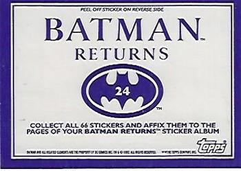 1992 Topps Batman Returns Stickers #24 Penguin And Batman Back