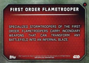2015 Topps Star Wars: The Force Awakens #9 First Order Flametrooper Back