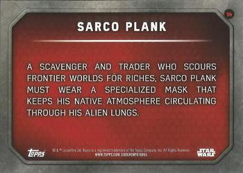 2015 Topps Star Wars: The Force Awakens #14 Sarco Plank Back