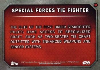 2015 Topps Star Wars: The Force Awakens #56 Special Forces TIE Fighter Back