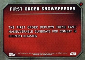 2015 Topps Star Wars: The Force Awakens #57 First Order Snowspeeder Back