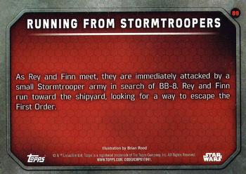 2015 Topps Star Wars: The Force Awakens #89 Running from Stormtroopers Back