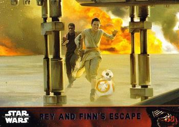 2015 Topps Star Wars: The Force Awakens #90 Rey and Finn's escape Front